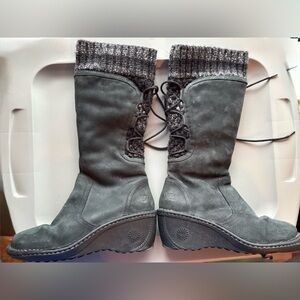 UGG Skylar Wedge Women's Charcoal Boots with knitted cuff